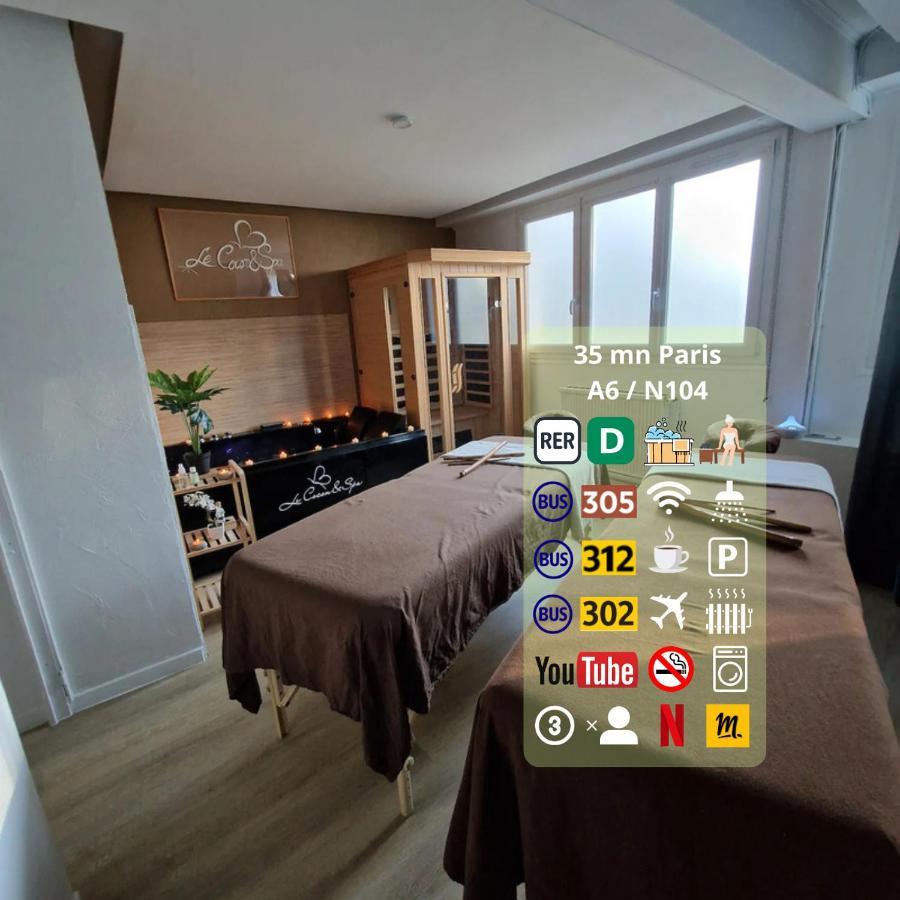 Derniere Reservations Avant Indisponibilite En Septembre Pour 12 Mois, Illimites Jacuzzi Spa Bain A Remous Interieur, Sauna Interieur, Parking Reserve, Vue Et Acces Parc, Prestations Uniques, 1Er Etage Corbeil-Essonnes Exterior photo